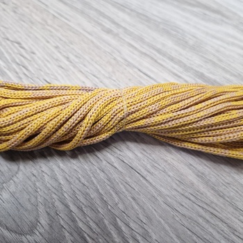 шнур меланж п/э 3мм без сердечника желтый + персик - Шнуры для рукоделия
