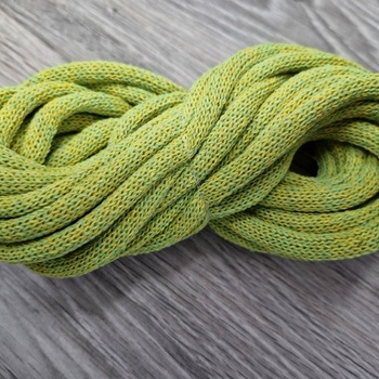 Шнур Хлопковый 7ММ с сердечником желтый+салат 2-1 - Шнуры для рукоделия