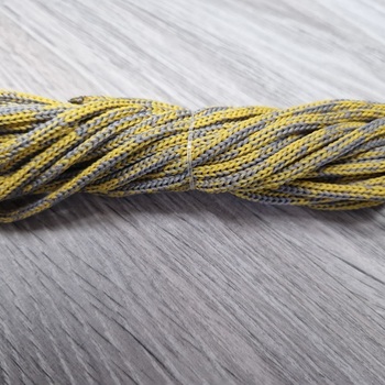 шнур меланж п/э 3мм без сердечника желтый +серый - Шнуры для рукоделия