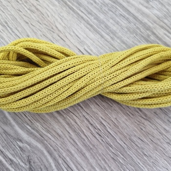 шнур хлопковый 4мм без сердечника желтый - Шнуры для рукоделия