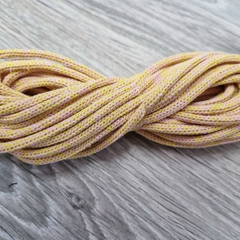 шнур хлопковый 4мм без сердечника желтый+розовый - Шнуры для рукоделия