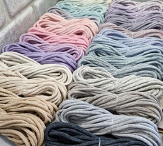 шнур хлопковый для вязания и макраме 4мм без сердечника 