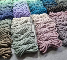 Шнур для вязания ковра 5мм с сердечником полиэфирный градиент с плавным переходом цвета