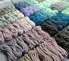 Шнур для вязания ковра 5мм с сердечником полиэфирный градиент с плавным переходом цвета