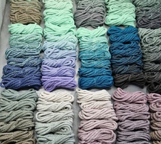 Шнур для вязания ковра 5мм с сердечником полиэфирный градиент с плавным переходом цвета