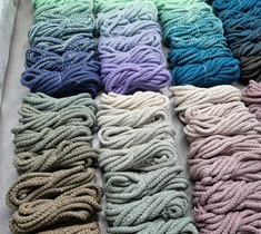 Шнур для вязания ковра 5мм с сердечником полиэфирный градиент с плавным переходом цвета