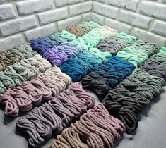 Шнур для вязания ковра 5мм с сердечником полиэфирный градиент с плавным переходом цвета