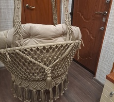 Мастер Корнишина Светлана  кресло "Комфорт". Из шнура для гамака цвет Крем 