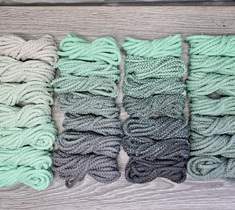 Шнур для вязания ковра 5мм с сердечником полиэфирный градиент с плавным переходом цвета