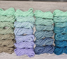 Шнур для вязания ковра 5мм с сердечником полиэфирный градиент с плавным переходом цвета