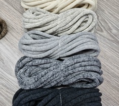 Шнур для вязания и макраме хлопковый 7ММ с сердечником 