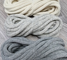 Шнур для вязания и макраме хлопковый 7ММ с сердечником 