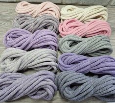 Шнур для вязания и макраме хлопковый 7ММ с сердечником 