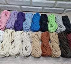 Шнур для вязания и макраме хлопковый 7ММ с сердечником 